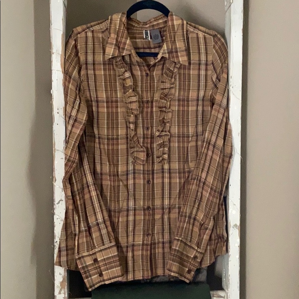 BKE Checkered button up Sz L